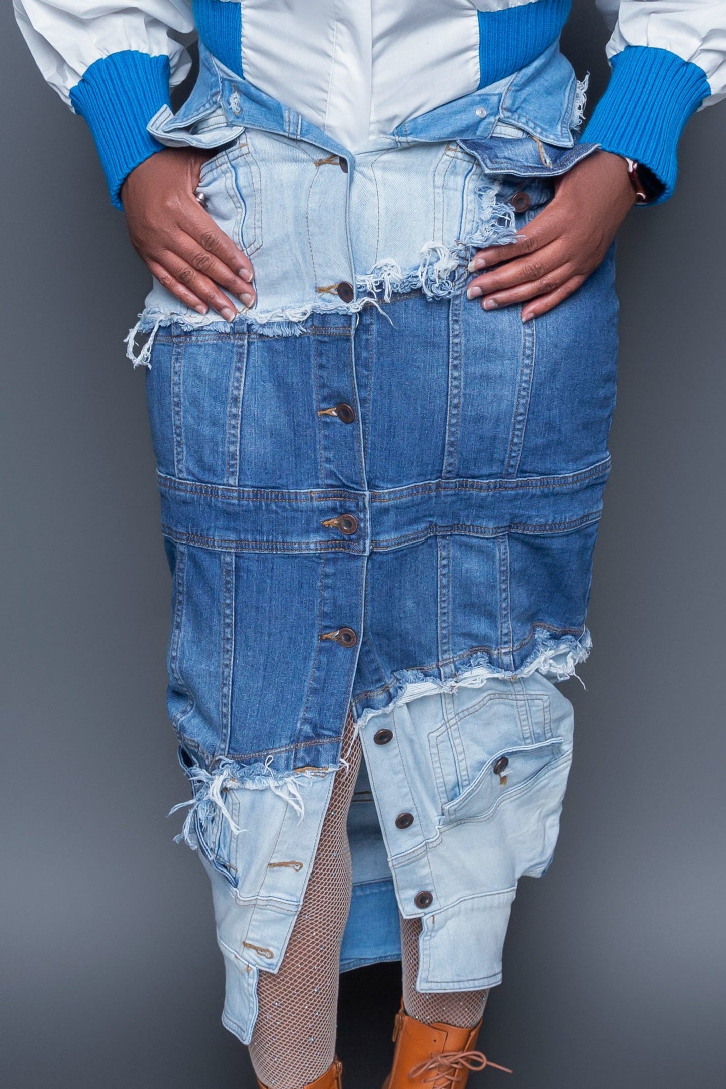 long denim skirt