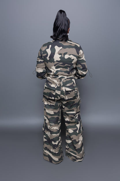 camo jumpsuit